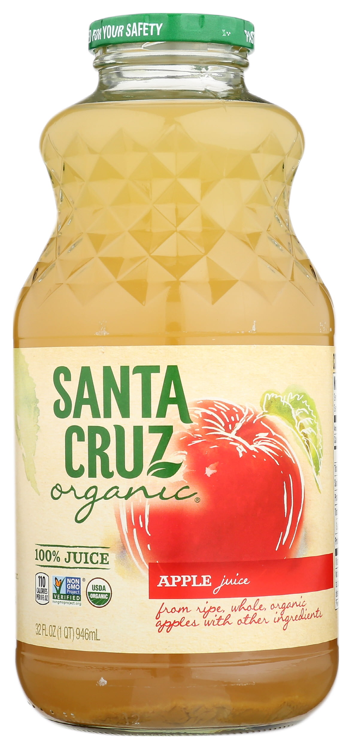 Pack of 6, Santa Cruz Organic Apple Juice, 32 fl oz