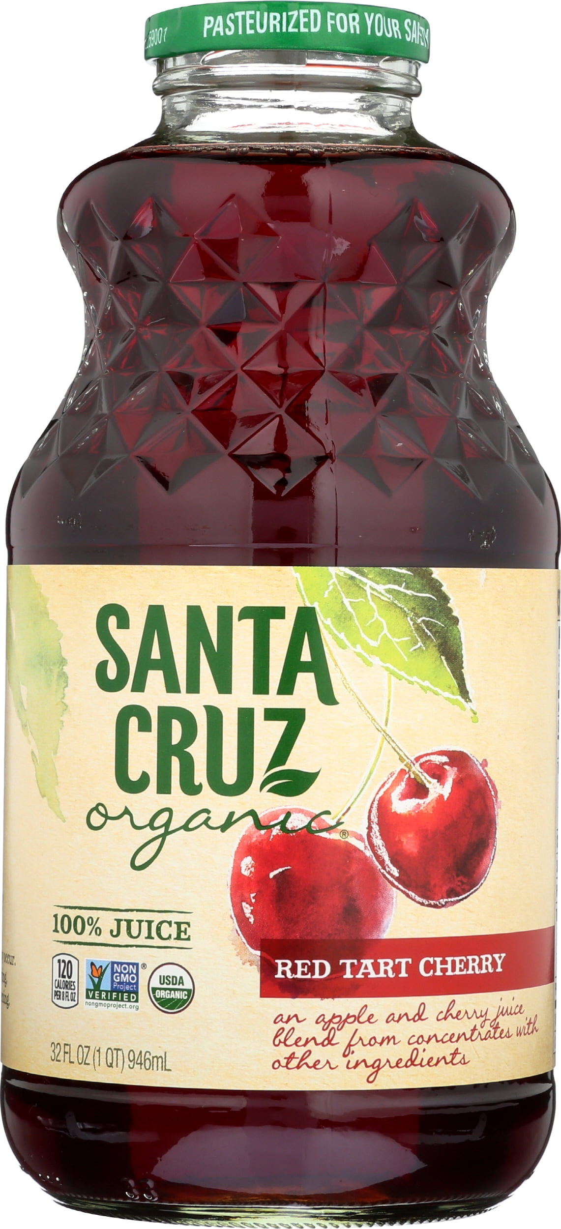 Pack of 6, Santa Cruz Organic Red Tart Cherry Juice Blend, 32 fl oz