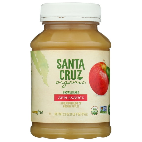 Pack of 6, Santa Cruz Organic Unsweetened Apple Sauce, 23 oz