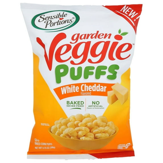 (Pack of 6) Sensible Portions White Cheddar Garden Veggie Puffs, 3.75 oz