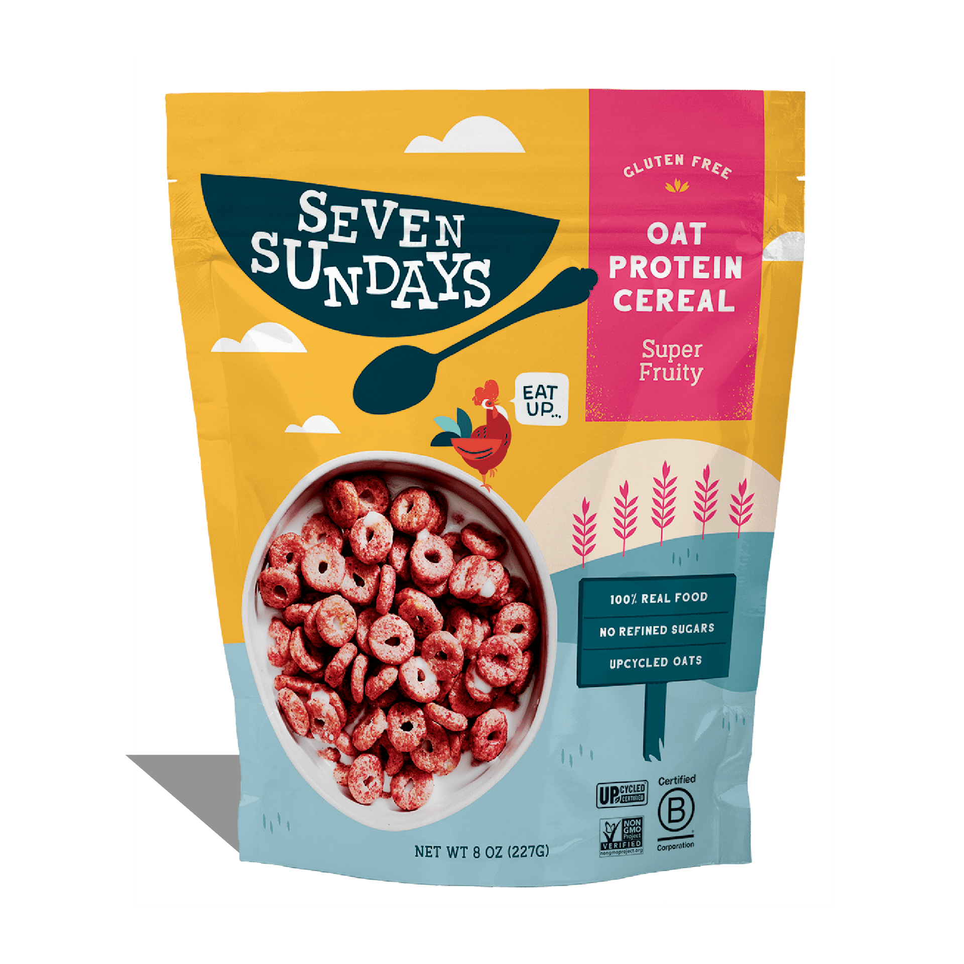 Prive  CEREALフーディ Pack of 6), Seven Sundays Super Fruity Oat Protein Cereal, 8