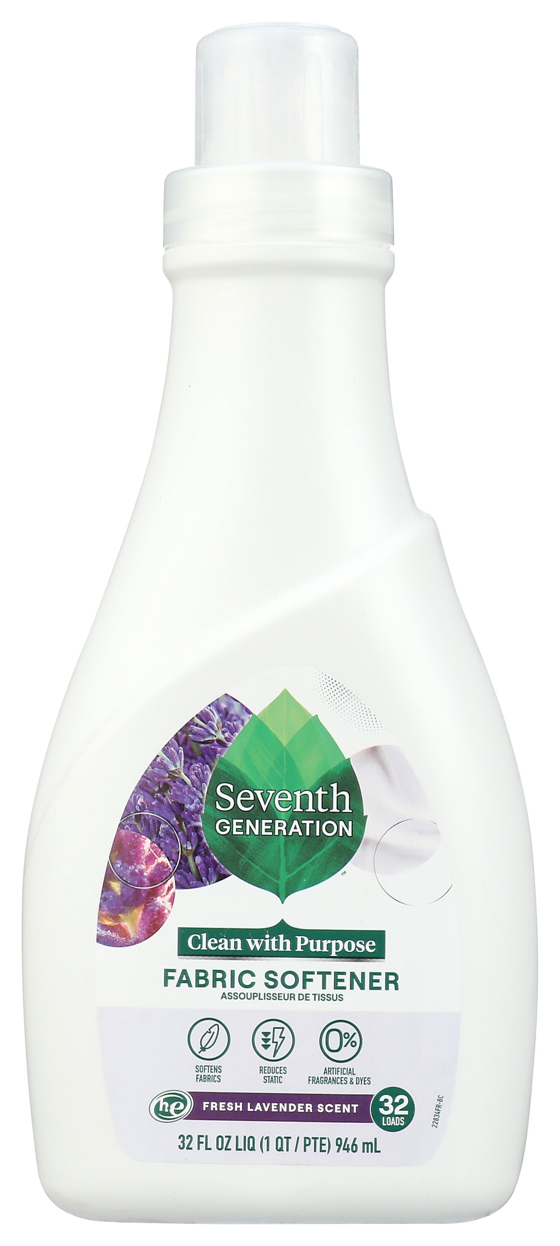 Pack of 6, Seventh Generation Fresh Lavender Scent Fabric Softener, 32 fl oz
