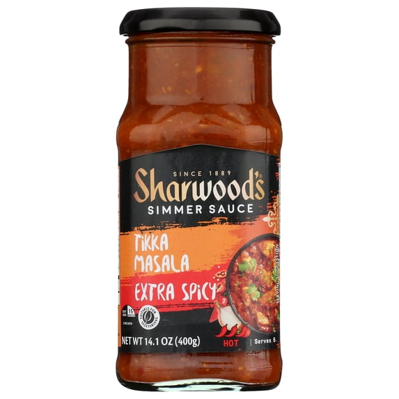 Pack of 6, Sharwoods Extra Spicy Tikka Masala Simmer Sauce, 14.1 oz