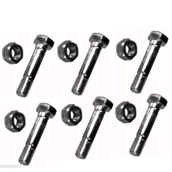 Pack of 6 Shear Pins & Nuts fits MTD Snow Blowers and Snow Throwers