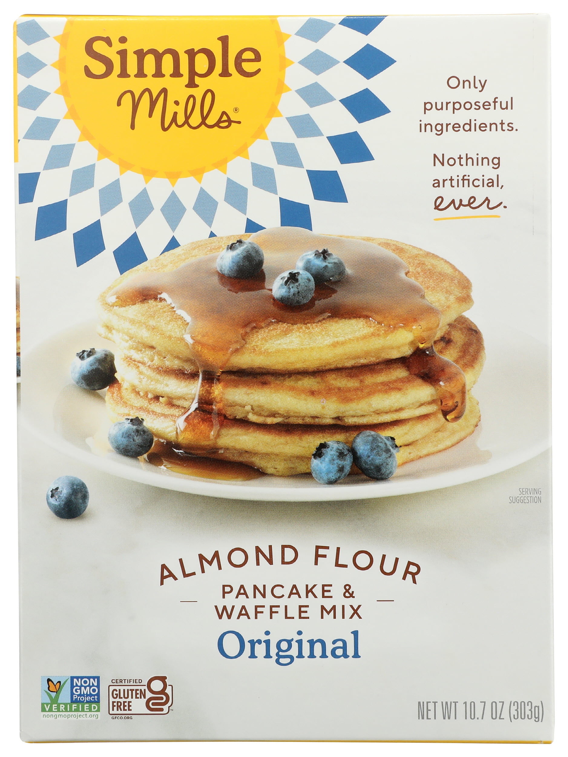 Pack of 6, Simple Mills Original Almond Flour Pancake & Waffle Mix, 10.7 oz