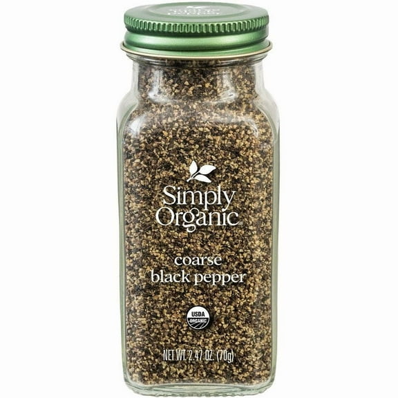 Pack of 6, Simply Organic Coarse Black Pepper, 2.47 oz