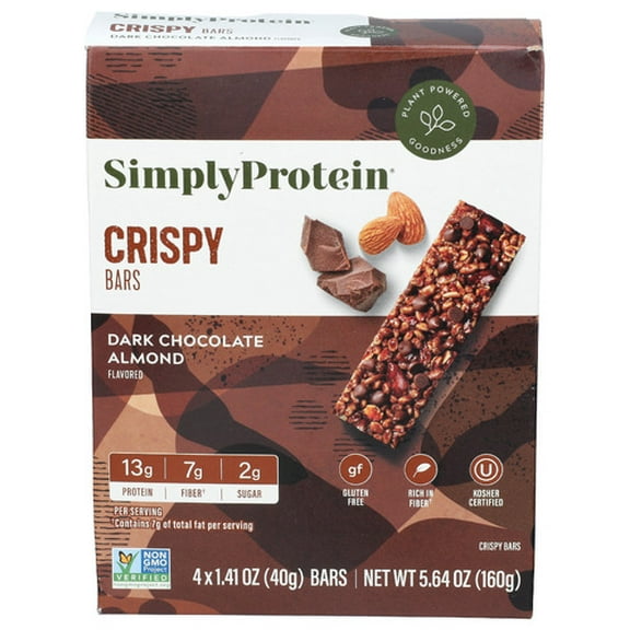 (Pack of 6) SimplyProtein Dark Chocolate Almond Bar Snack 4-Pack 5.64 Oz
