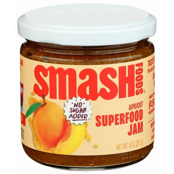 Pack of 6 Smash Foods Apricot Chia Jam Superfood 8 oz