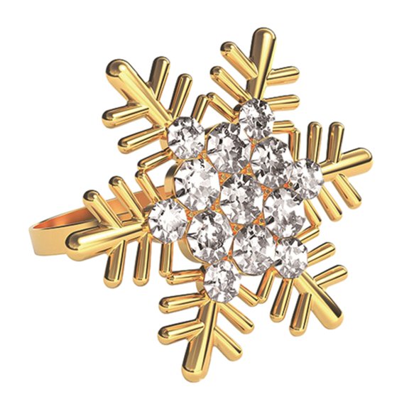 Pack of 6 Snowflake Napkin Rings Pearls/Diamond Napkin Holders Table Decoration
