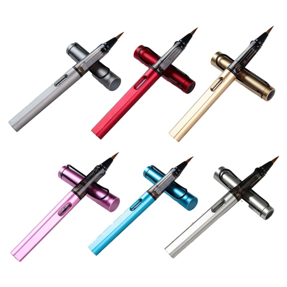 Pack of 6 Soft Tip Fountain Pen Brush Tip Calligraphy Pen Set for Writing and Drawing Refillable Hand Lettering Pens