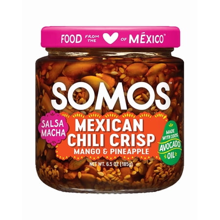 (Pack of 6), Somos Salsa Macha, Mexican Chili Crisp Mango & Pineapple, 6.5. oz