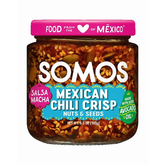 (Pack of 6), Somos Salsa Macha, Mexican Chili Crisp Nuts & Seeds, 6.5. oz