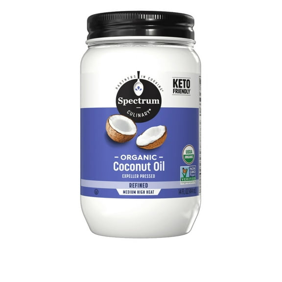 Pack of 6, Spectrum Naturals Organic Refined Coconut Oil, 14 fl oz