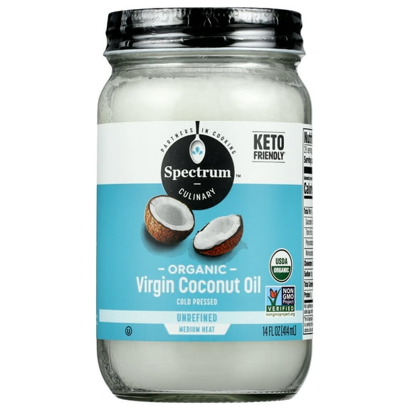 Pack of 6, Spectrum Naturals Organic Unrefined Virgin Coconut Oil, 14 fl oz