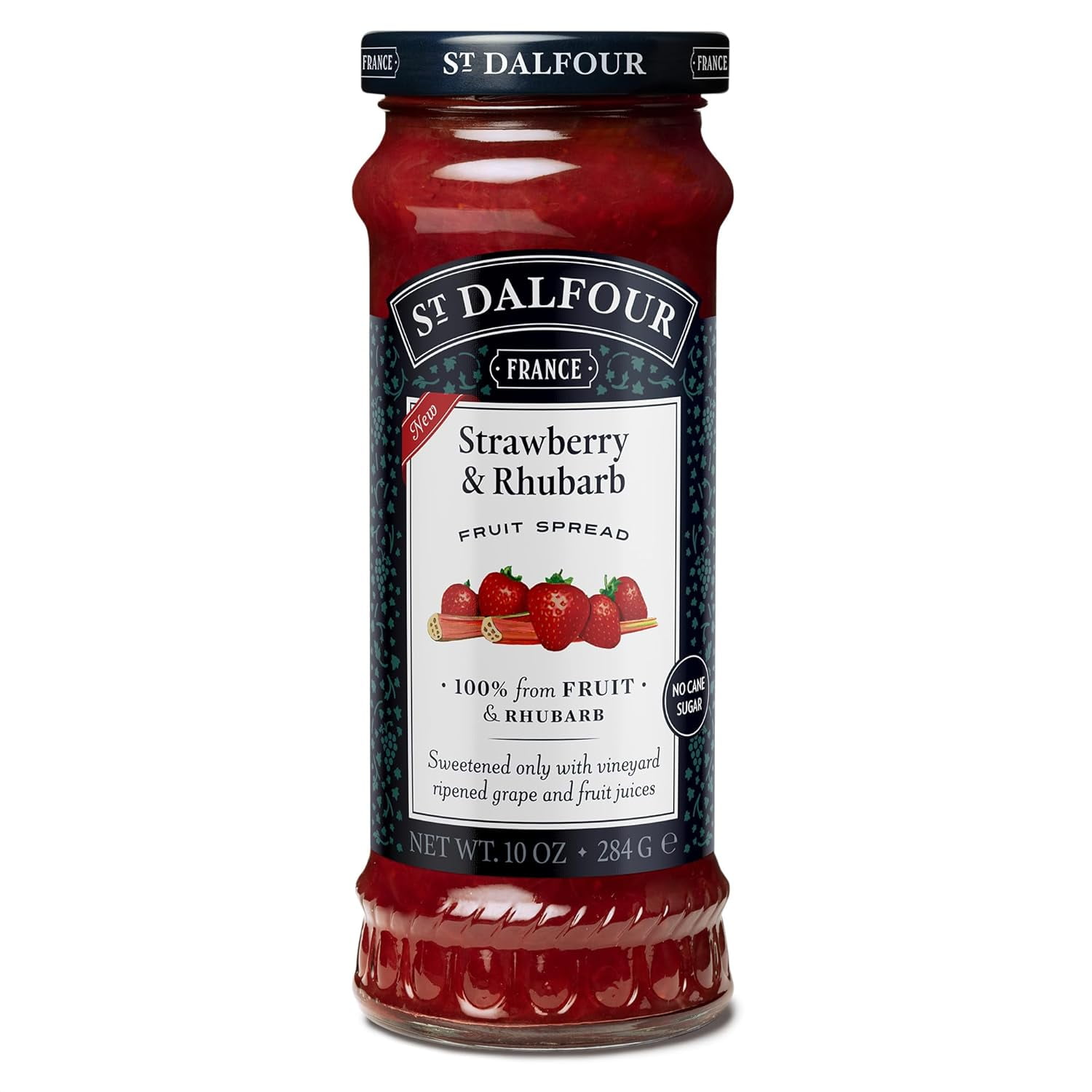 Pack of 6, St Dalfour Strawberry & Rhubarb Fruit Spread, 10 oz
