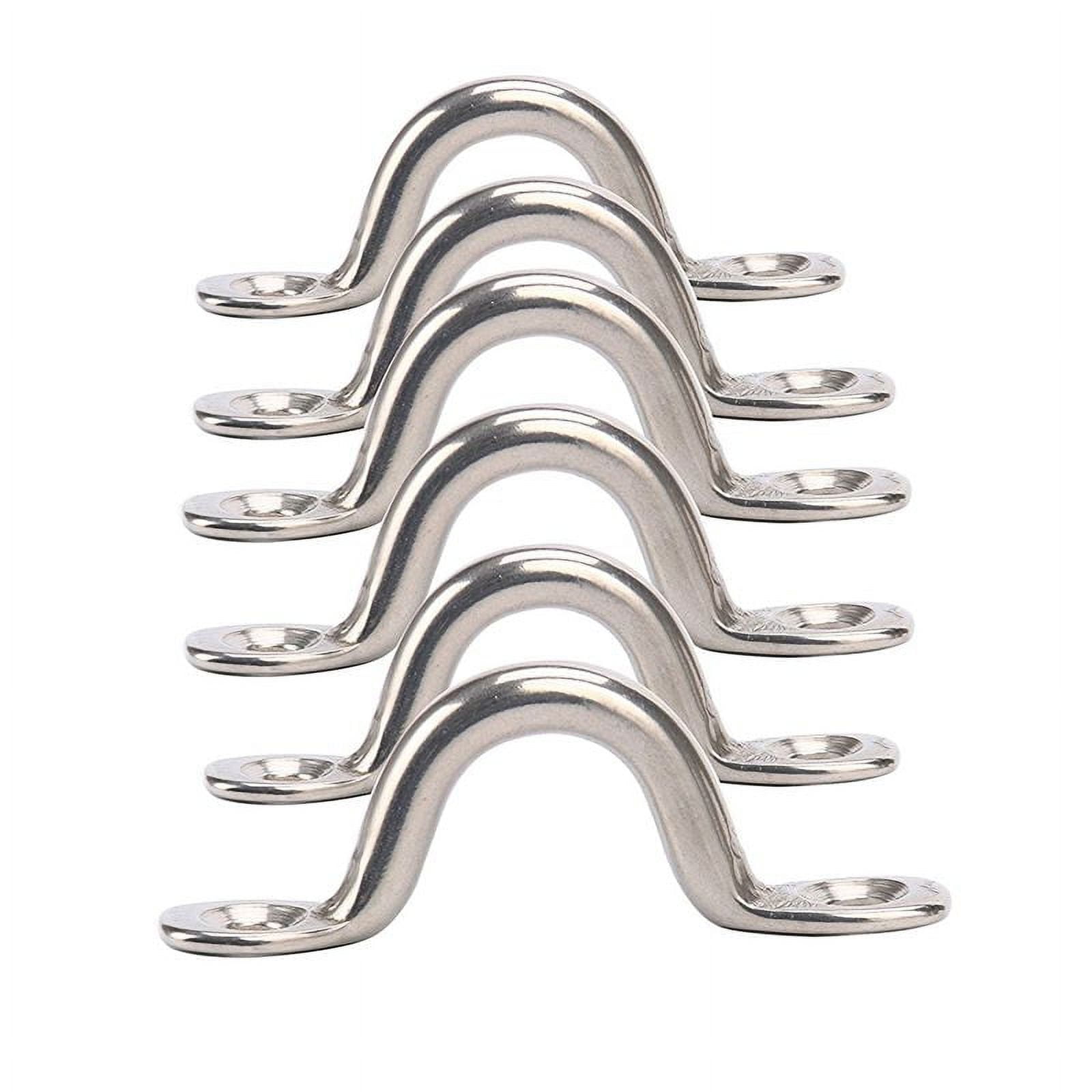 Pack of 6 Stainless Steel Bimini Boat Top PAD EYE , Eye Straps, Tie