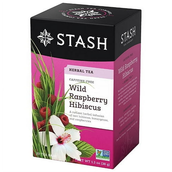 Pack of 6, Stash Tea Wild Raspberry Hibiscus Tea, 20 Bags