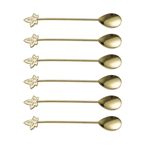 Pack of 6 Strong Stirring Spoons Highlighting Retro Encouraged Dining Experience