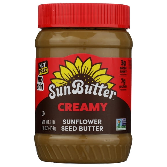 Pack of 6, Sunbutter Natural Creamy Sunflower Seed Butter, 16 oz