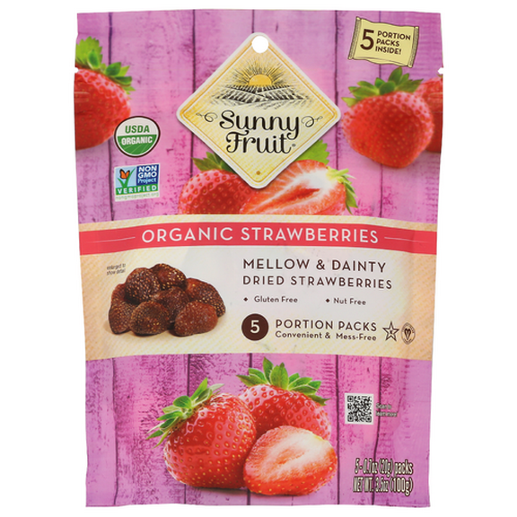 (Pack of 6) Sunny Fruit Organic Dried Strawberries 3.5 Oz