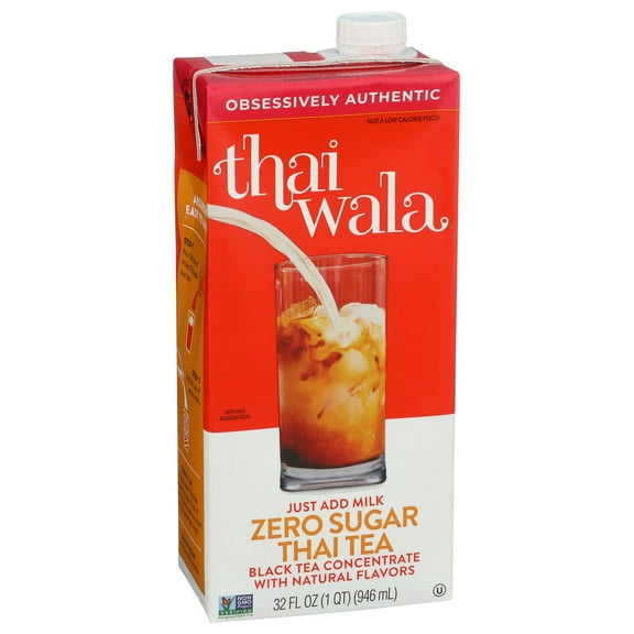 (Pack of 6) THAIWALA Tea Concentrate Thai Zero Sugar 32 fl oz