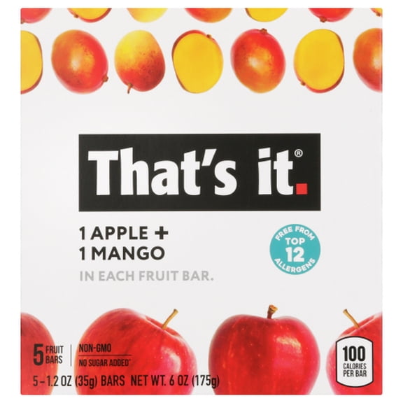 (Pack of 6) THAT'S IT Apple Mango Bars 5 Count 6 oz