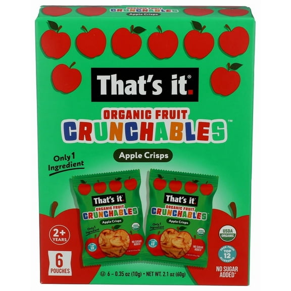(Pack of 6) THATS IT Bar Crunchables Apple 6 Ct 2.1 Oz