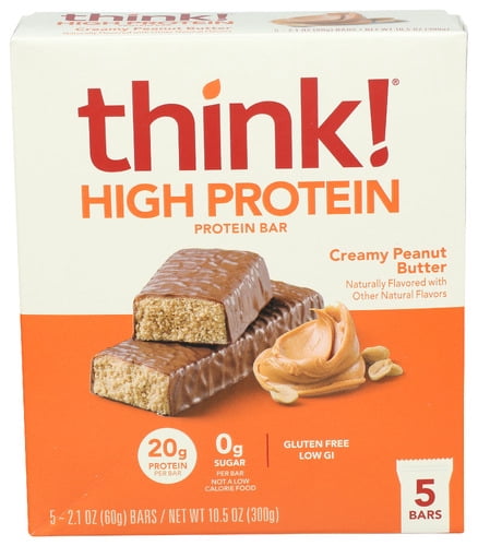 (Pack Of 6) Think! Bar Creamy Peanut Butter 5 Pack 10.5 Oz