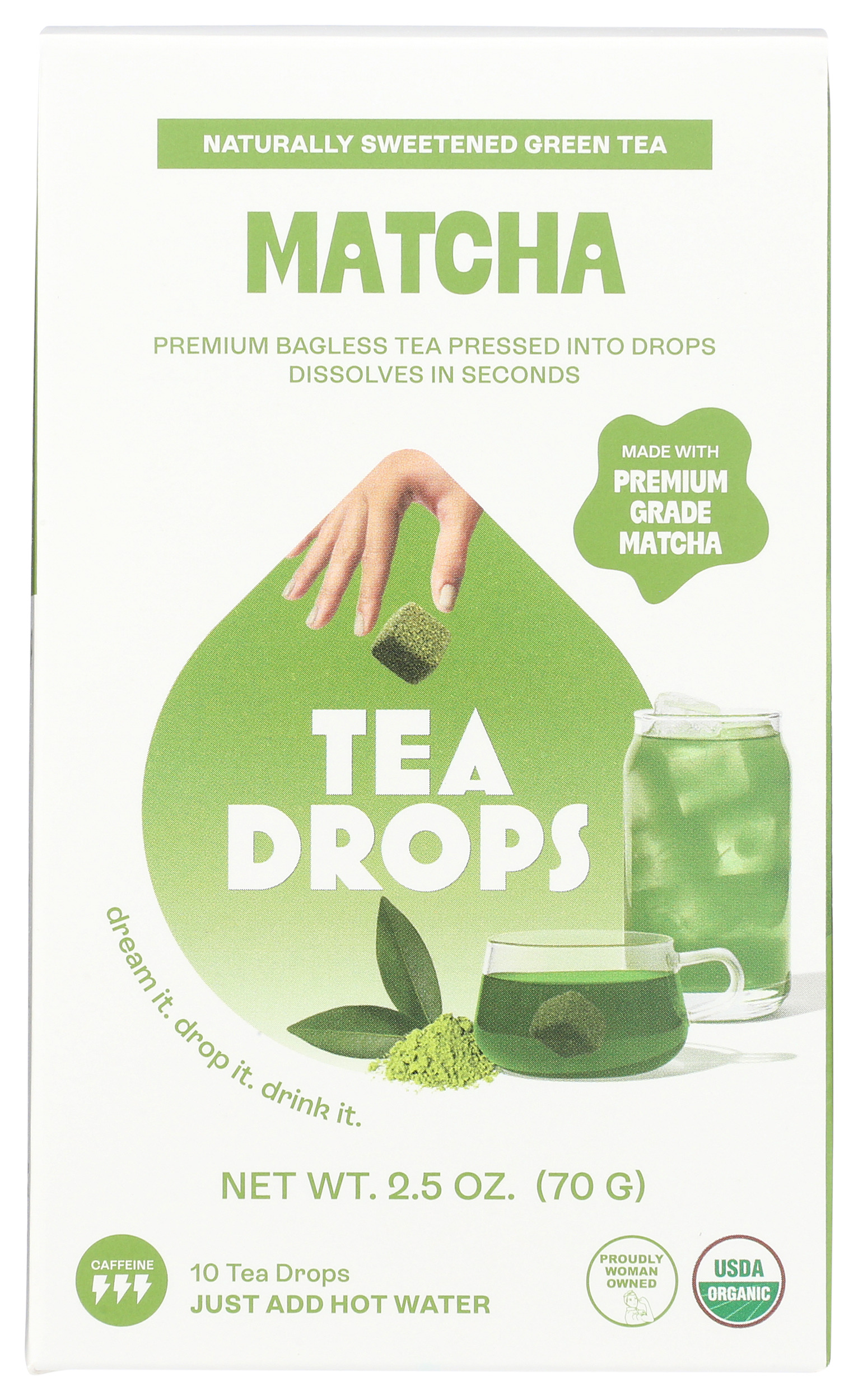 (Pack of 6), Tea Drops Matcha Green Tea, 2.5 oz