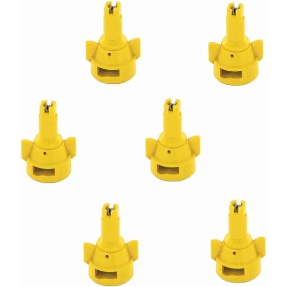 Pack of 6 - TeeJet Air Induction Flat Spray Tips Yellow 110 Polymer Visiflo Farmer Bob's Parts AIC11002-VS