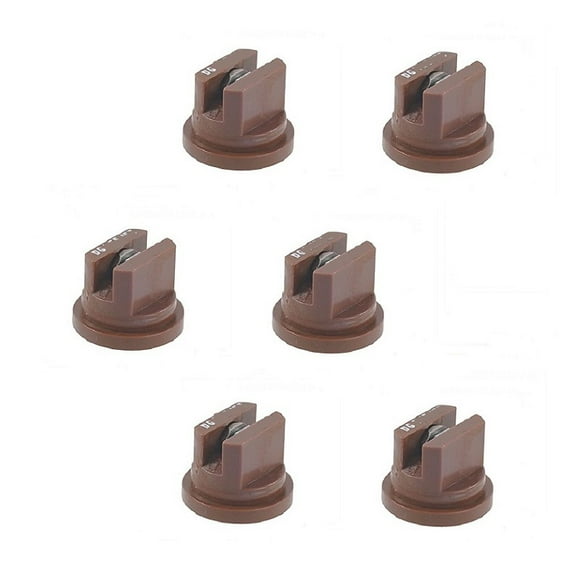 Pack of 6 - TeeJet Drift Guard Flat Spray Tips Brown 110 Polymer w/ SS Insert Farmer Bob's Parts DG11005-VS