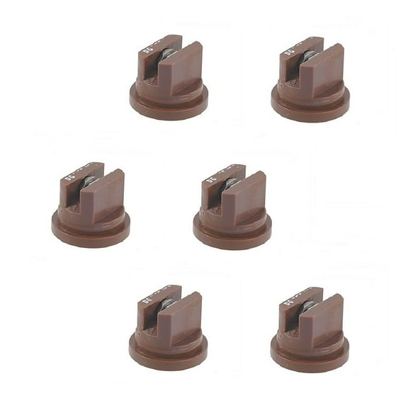 Pack of 6 - TeeJet Drift Guard Flat Spray Tips Brown 80 Polymer w/ SS Insert Farmer Bob's Parts DG8005-VS