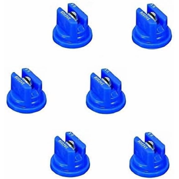 Pack of 6 - TeeJet Extended Range Flat Spray Tips Blue 80 Polymer w/SS Insert Farmer Bob's Parts XR8003VS