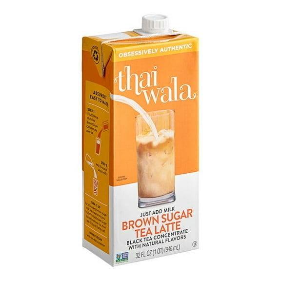 (Pack of 6) Thaiwala Tea Concentrate Brown Sugar Latte 32 fl oz