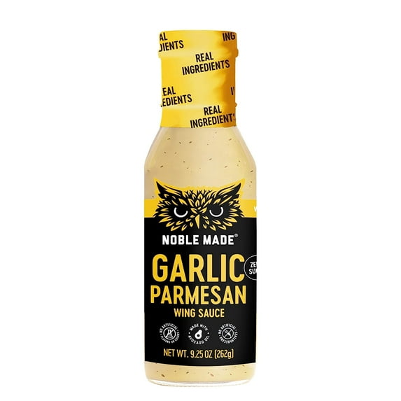 Pack of 6, The New Primal Noble Made Garlic Parmesan Wing Sauce, 9.25 oz