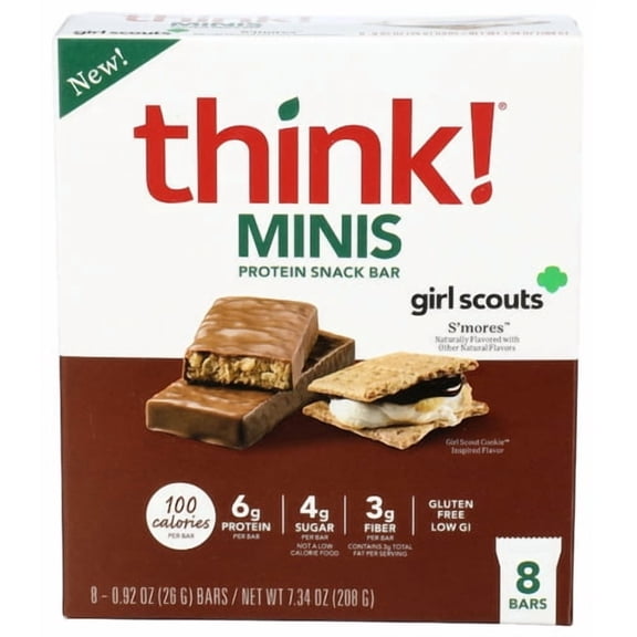 (Pack of 6) Think! Bar Minis Girl Scout S'mores 7.34 Oz