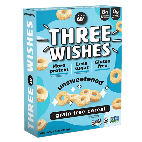 (Pack of 6), Three Wishes Unsweetened Grain-Free Cereal, 8.6 oz