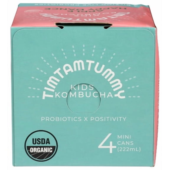 (Pack of 6) Tim Tam Tummy Kombucha Kids Apple 4 Pack 30 Fo