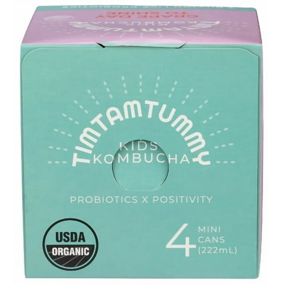 (Pack of 6) Tim Tam Tummy Kombucha Kids Grape 4 Pack 30 Fo