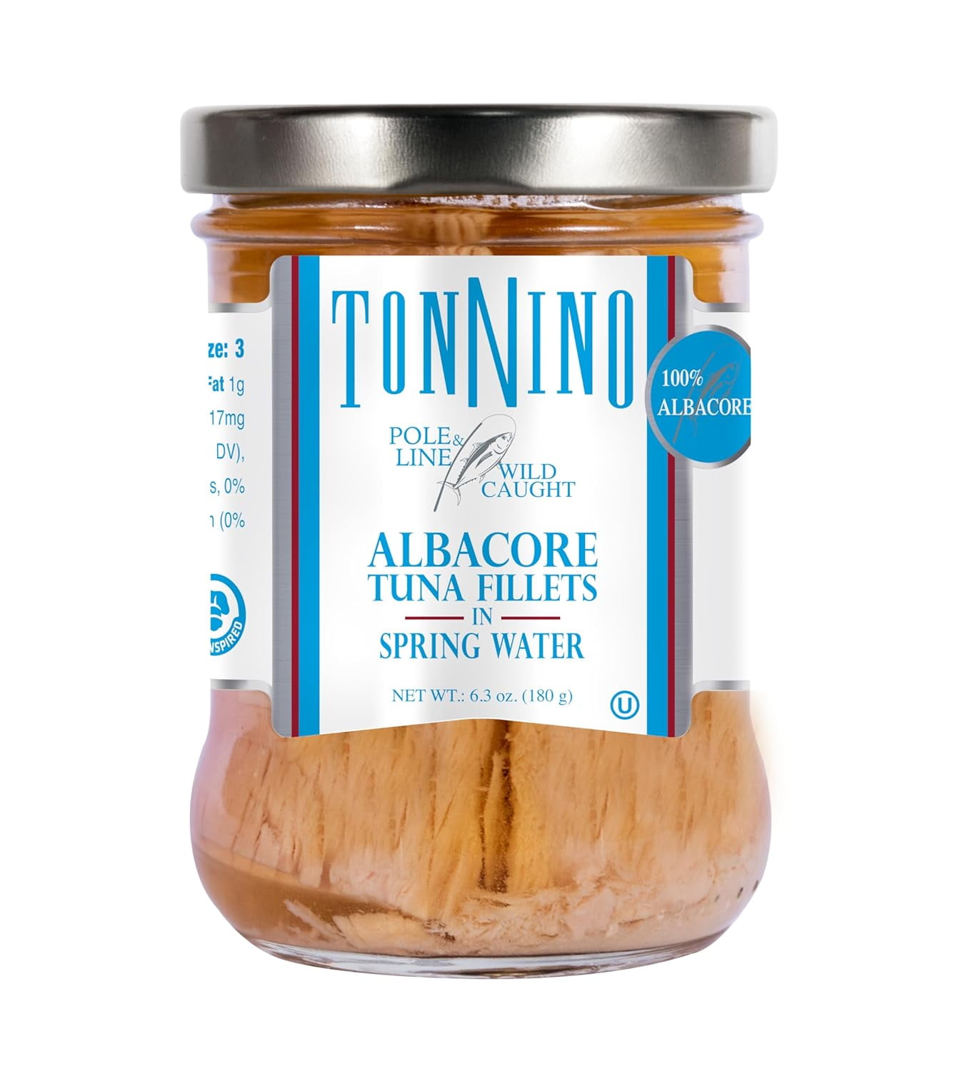 (Pack of 6), Tonnino Albacore Tuna Fillets in Spring Water, 6.3 oz