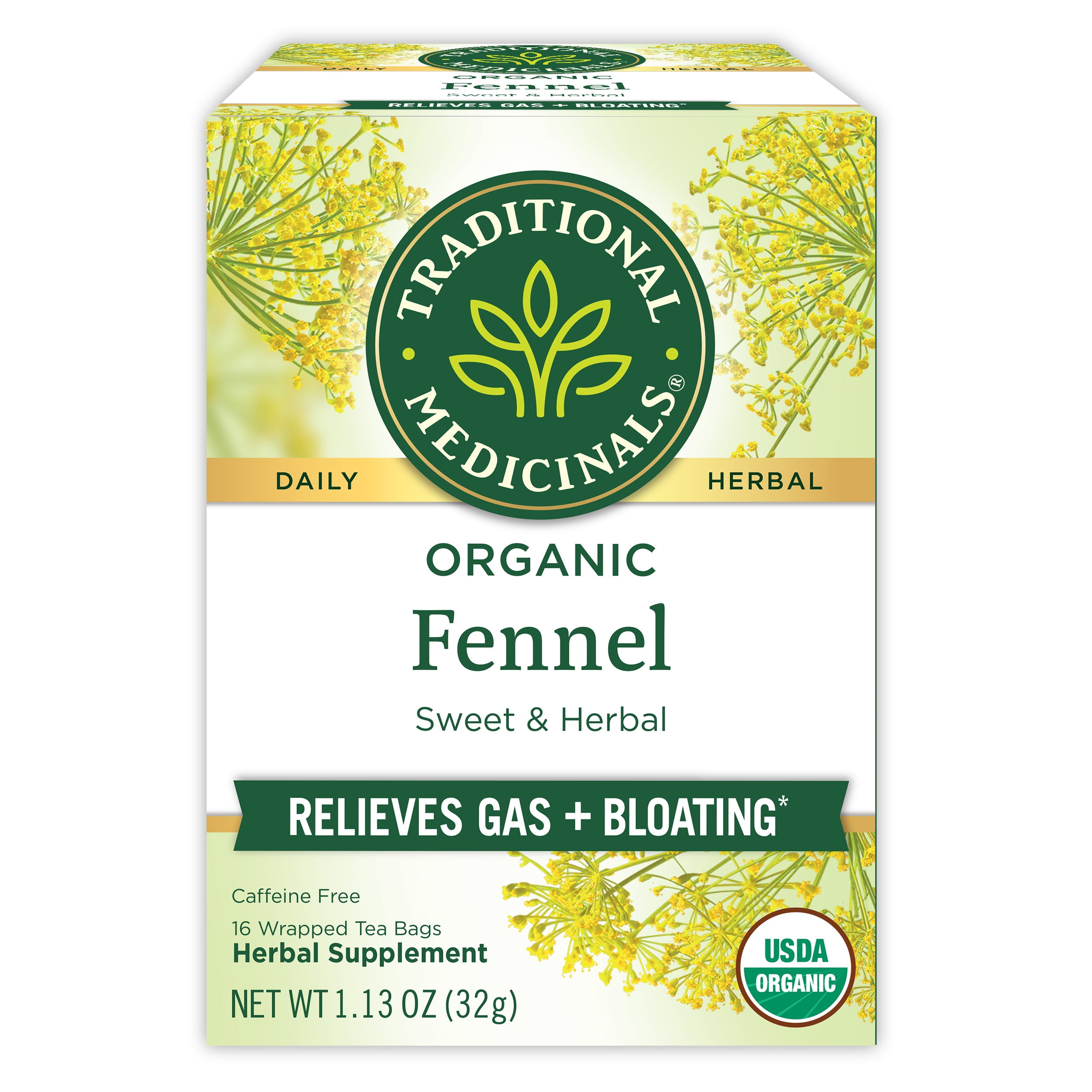 Pack of 6, Traditional Medicinals Organic Fennel Tea, 1.13 oz