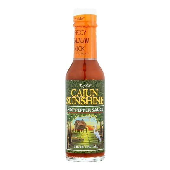 Pack of 6, Try Me Cajun Sunshine Hot Pepper Sauce, 5 fl oz