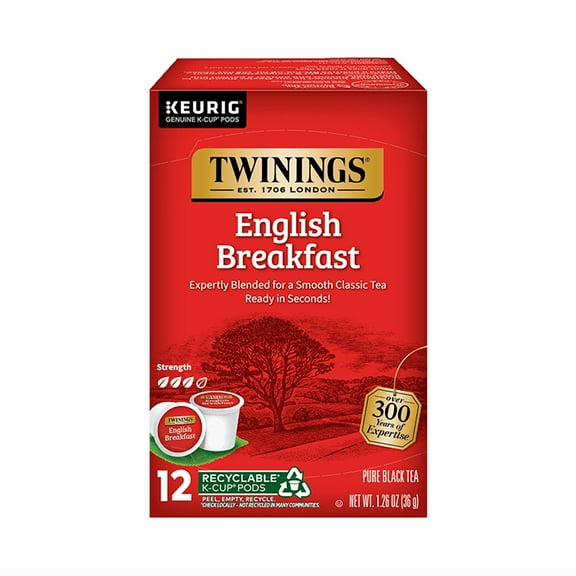 Pack of 6, Twining Tea Breakfast Black Tea K-Cup Pods, 1.26 oz