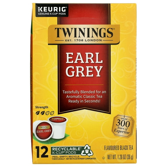 Pack of 6, Twining Tea Earl Grey K-Cup® Pods, 1.26 oz