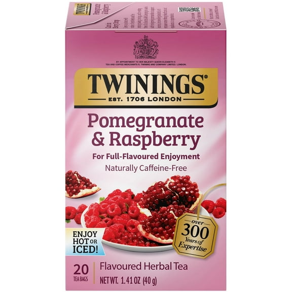 Pack of 6, Twining Tea Pomegranate & Raspberry Herbal Tea, 1.41 oz