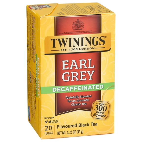 Pack of 6, Twinings Decaffeinated Earl Grey Tea, 20 Bags, 1.23 oz