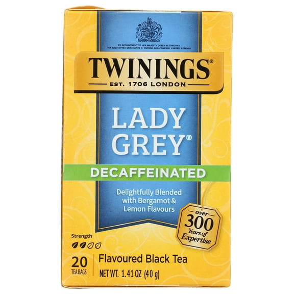 Pack of 6, Twinings Lady Grey Decaffeinated Black Tea, 1.41 oz