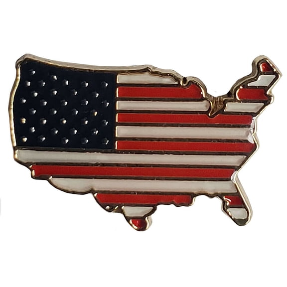 Pack of 6 USA Flag United States of America Country Map Hat Cap Lapel Pin