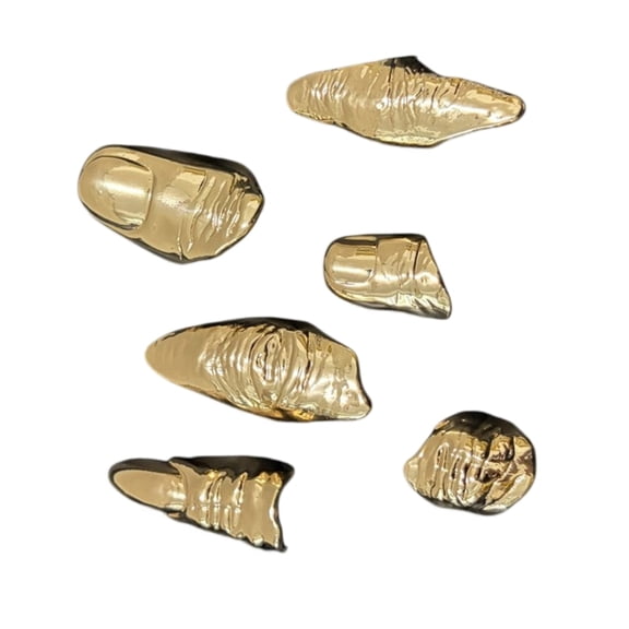Pack of 6 Unique Nails Rings Fashion Statement Jewelry Fingertip Nails Art Rings Alloy Texture for Costumes Party Wear
