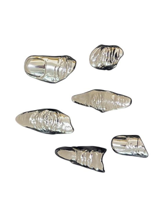 Pack of 6 Unique Nails Rings Fashion Statement Jewelry Fingertip Nails Art Rings Alloy Texture for Costumes Party Wear